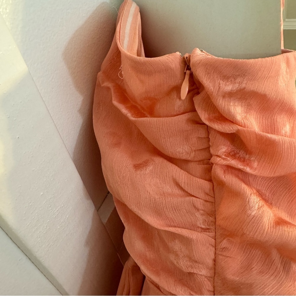 Majorelle Madison One Shoulder Floral Embroidered Draped Mini Dress Pink Sz M - Picture 8 of 11